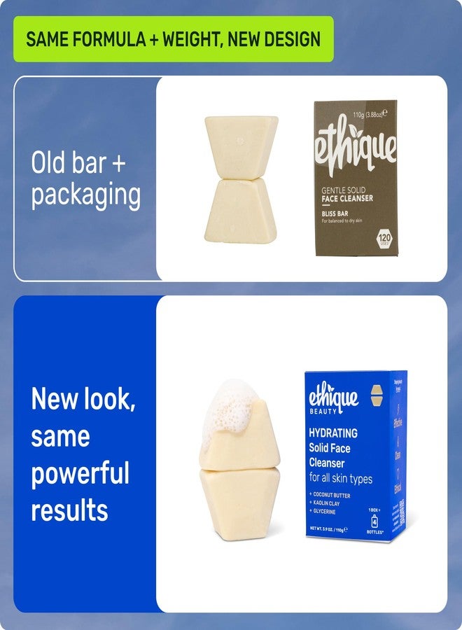 Ethique Hydrating - Solid Face Cleanser for All Skin Types - Plastic-Free, Vegan, Cruelty-Free, Eco-Friendly, 3.9 oz (Pack of 1: 2 bars) - Image 2